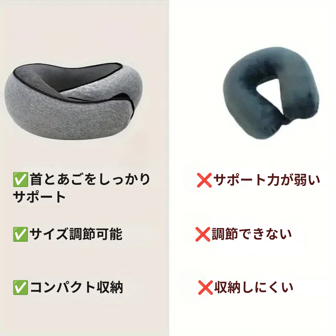 コンパクト収納ネックピロー｜旅行・出張に便利