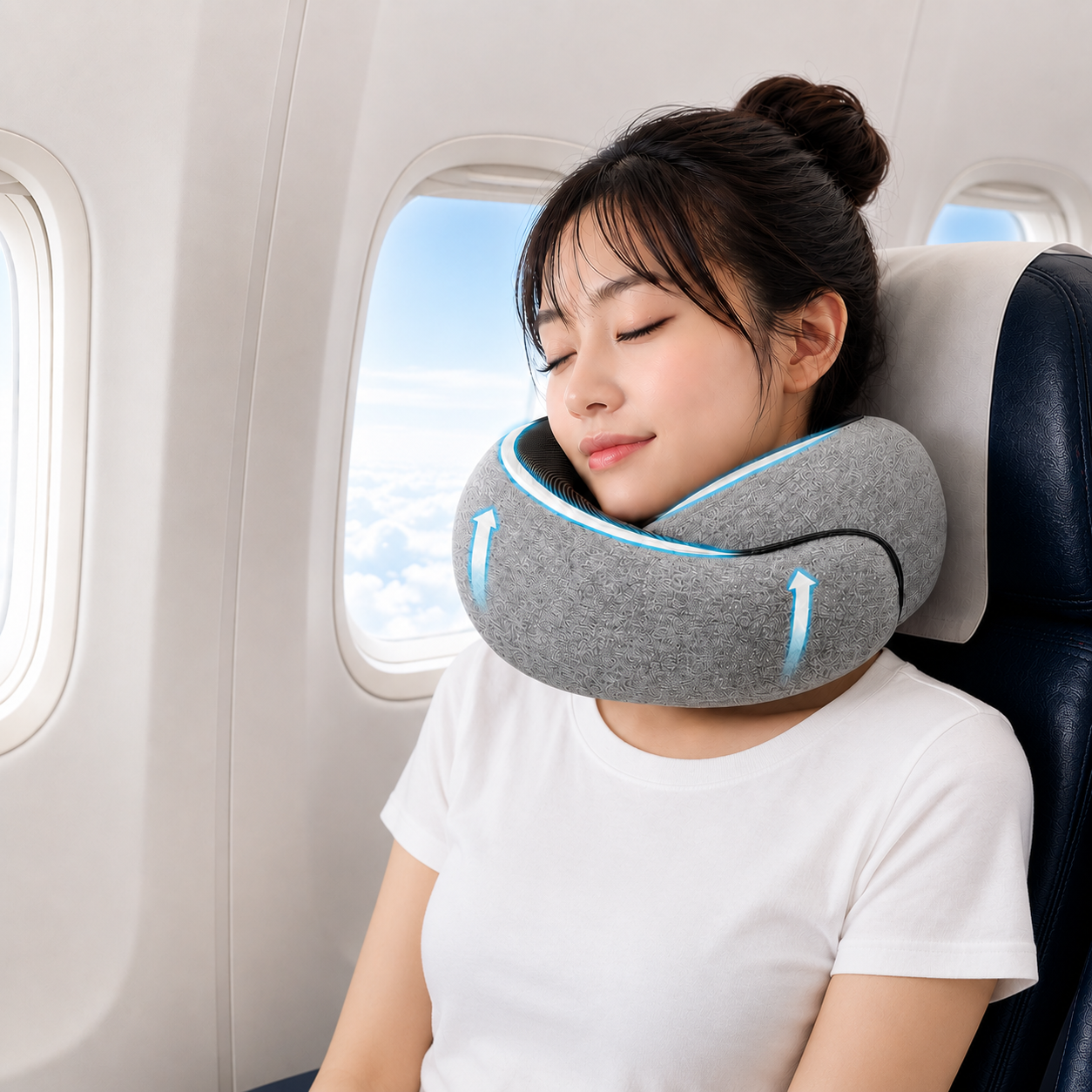 コンパクト収納ネックピロー｜旅行・出張に便利